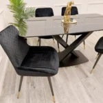 Apollo 1.6m Black Sintered Stone Dining Table – Modern Industrial Elegance - Image 5
