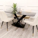 Apollo 1.6m Black Sintered Stone Dining Table – Modern Industrial Elegance - Image 2