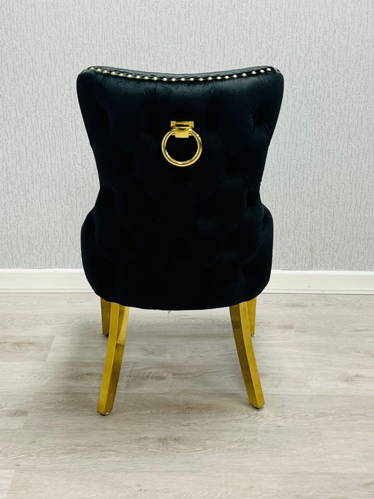 Noir Luxe Ring Knocker Dining Chairs – Set of 2 - Image 1