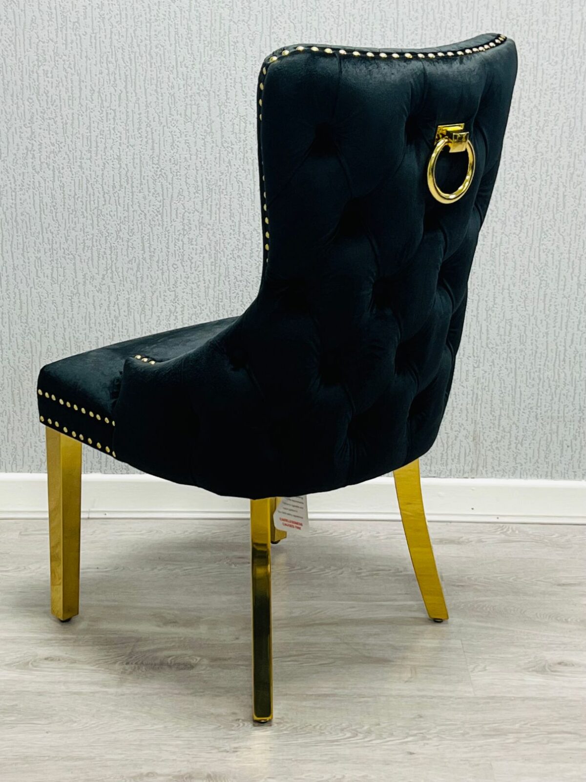 Noir Luxe Ring Knocker Dining Chairs – Set of 2 - Image 2