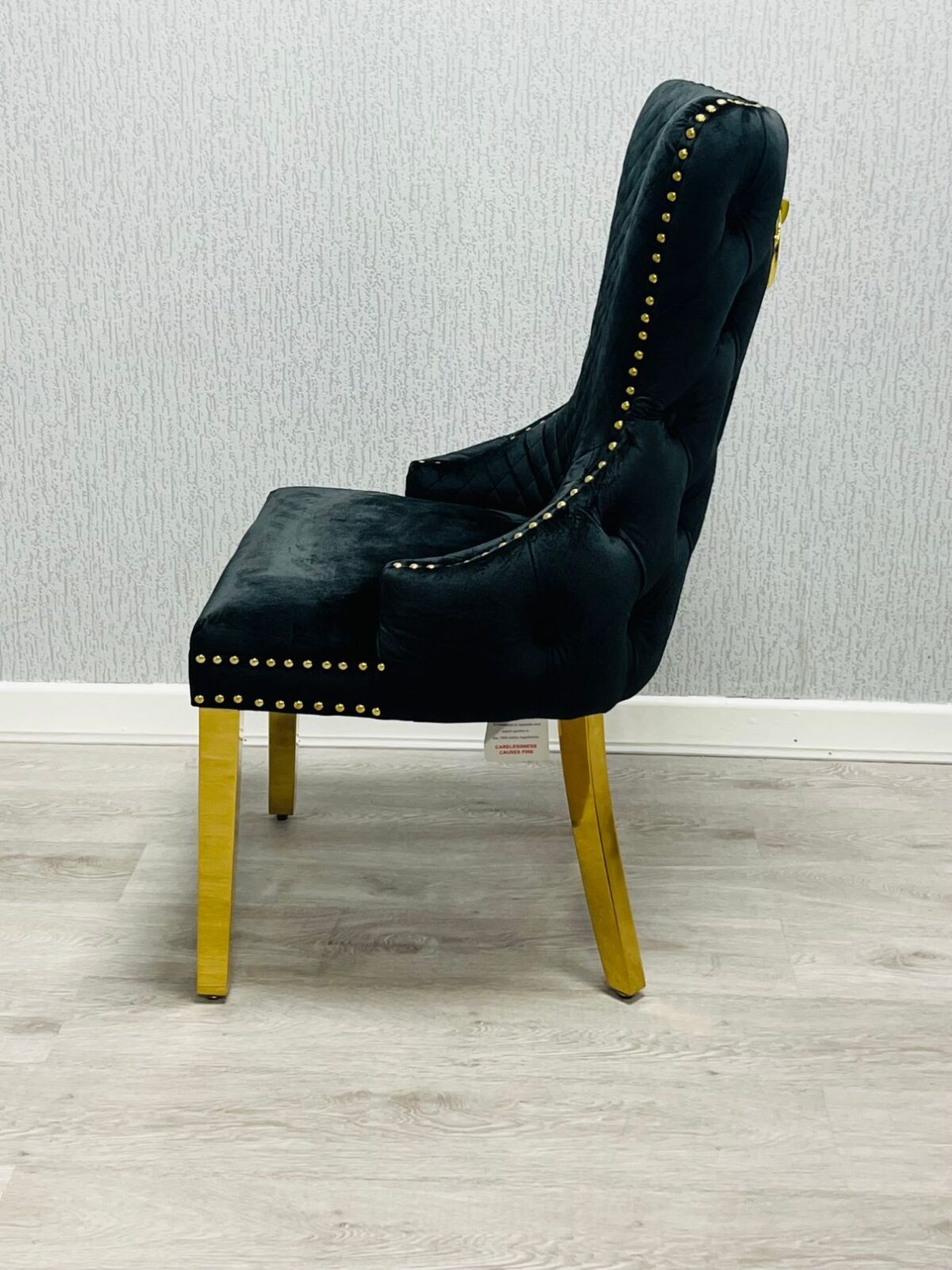 Noir Luxe Ring Knocker Dining Chairs – Set of 2 - Image 4