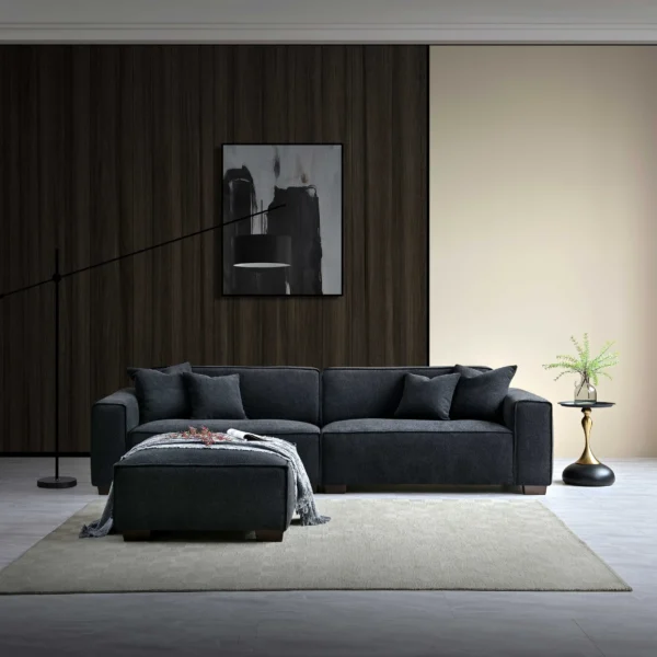 Dakota 4-Seater Sofa with Chaise – Feather-Filled Luxury in Bouclé