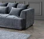 Gramercy Corner, 3 & 2 Seater Sofa – Reflective Luxury in Steel Mermaid Fabric - Image 4