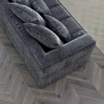 Gramercy Corner, 3 & 2 Seater Sofa – Reflective Luxury in Steel Mermaid Fabric - Image 7