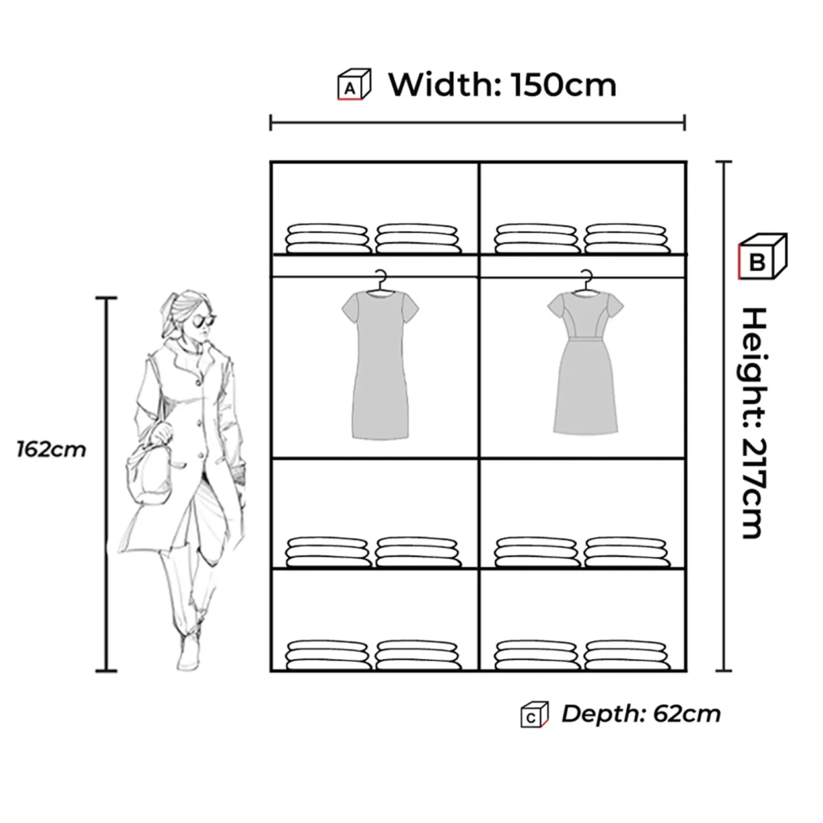 RINGO WARDROBE – Scandinavian-Inspired Minimalist Wardrobe with Smart Storage - Image 5
