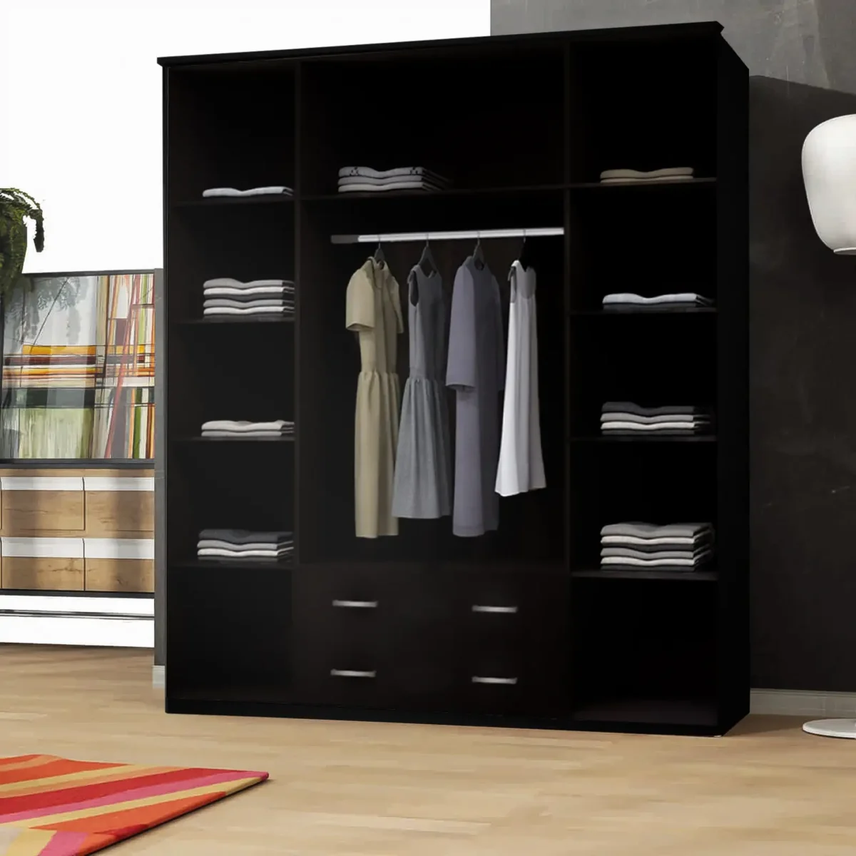 XD1 4 Door High Gloss Wardrobe - Image 3