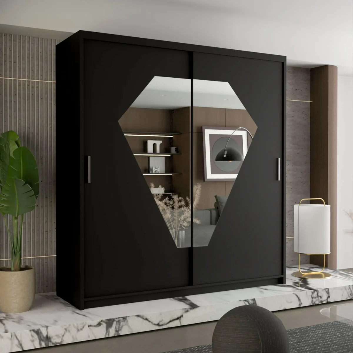DIAMOND WARDROBE – Luxurious Sliding Door Wardrobe with Premium Brilliance - Image 5
