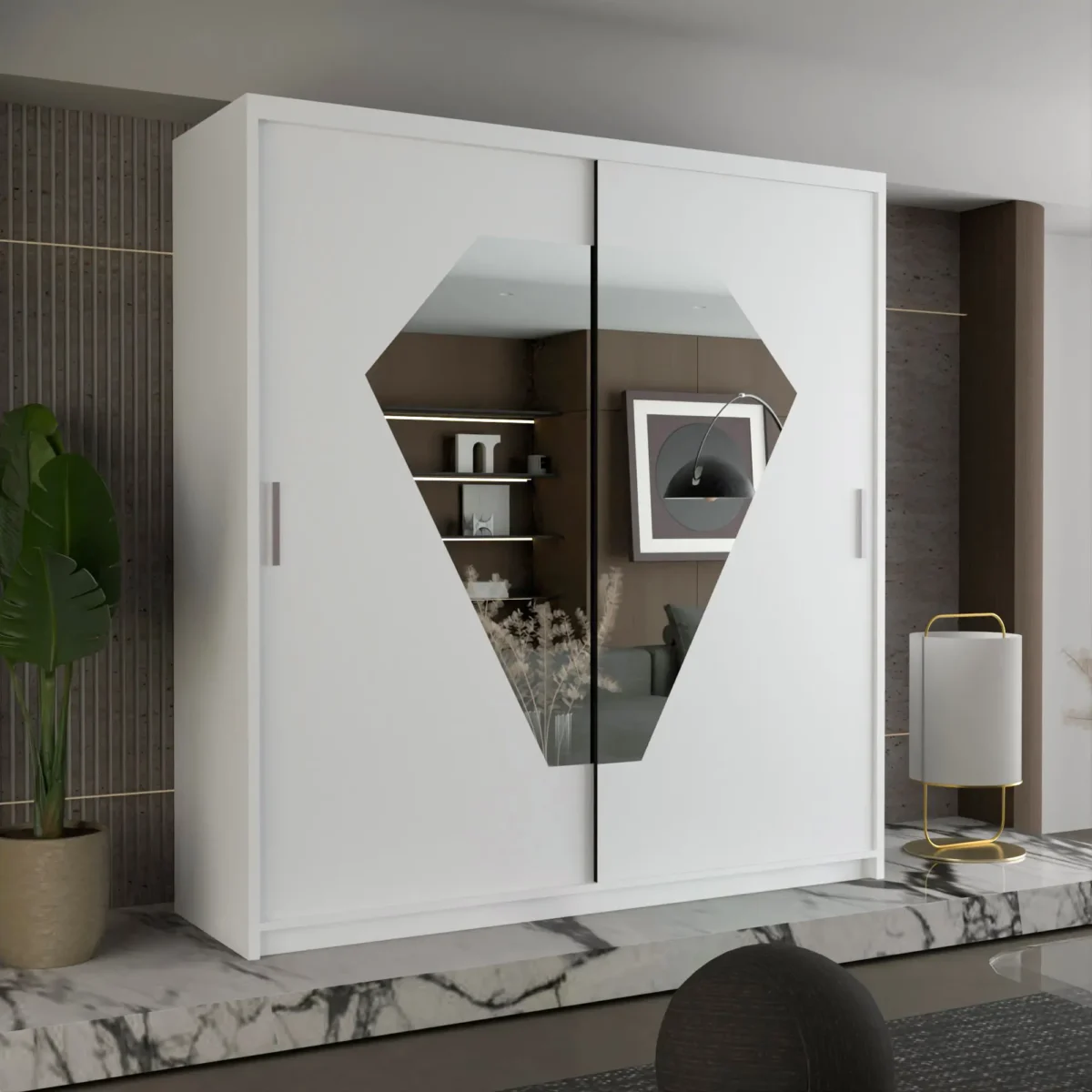 DIAMOND WARDROBE – Luxurious Sliding Door Wardrobe with Premium Brilliance - Image 3