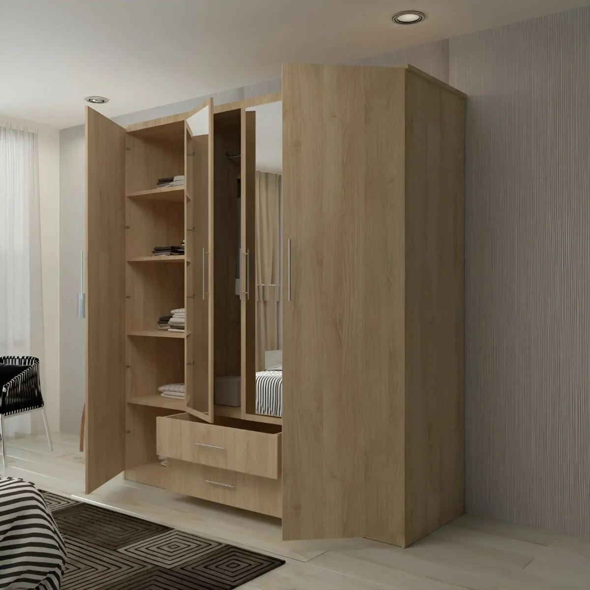 LONDON 4 DOOR WARDROBE - Image 8