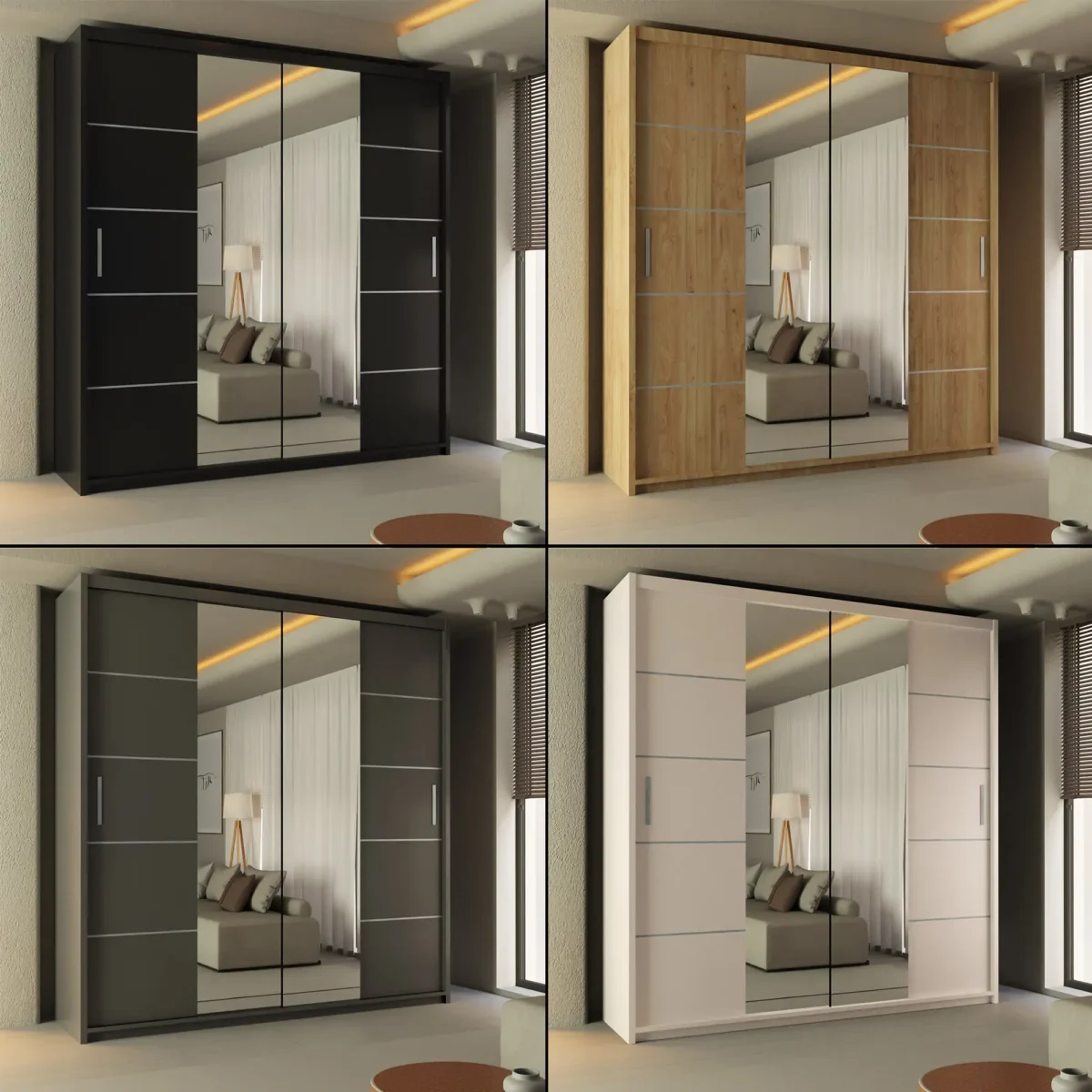 LISBON WARDROBE - Contemporary Sliding Wardrobe with Smart Storage Solutions - Image 1