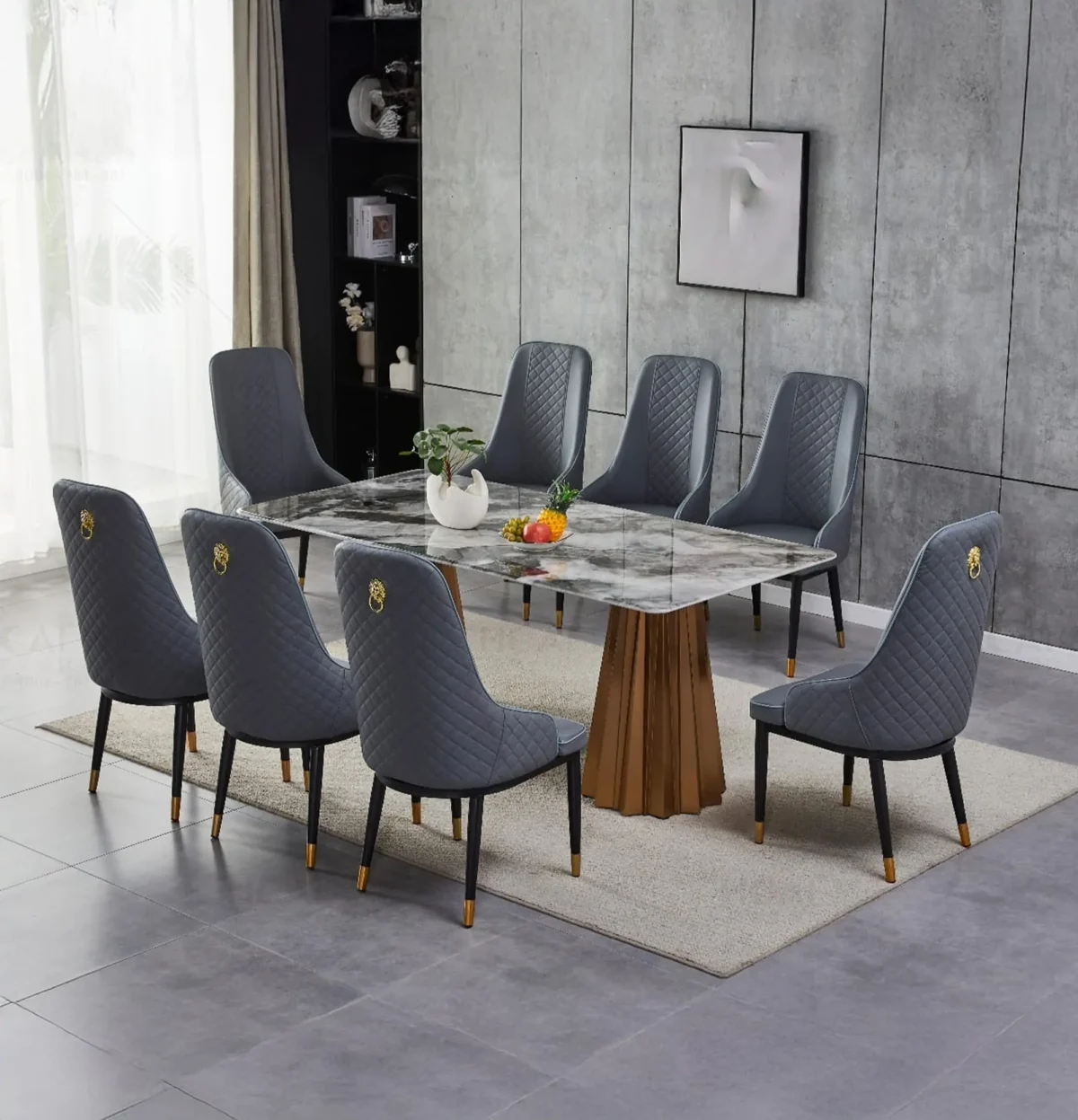 MARBLE DINING TABLE & CHAIRS ED2 - Image 1