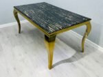 Sofia Black & Gold Dining Table All Sizes - Image 8
