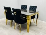 Sofia Black & Gold Dining Table All Sizes - Image 9