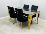 Sofia Black & Gold Dining Table All Sizes - Image 3