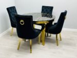 Sofia Black & Gold Dining Table All Sizes - Image 4